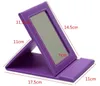 Tabletop Vanity Makeup Mirror Portable Folding Mirrors With PU Leather Standing Case Colorful Cosmetics Multi-used Tool Large SN1034