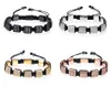 3pcs ensemble bracelet hommes perles de pierre naturelle charme d'or bracelet de luxe mâle hexagone couronne charme tressage bracelets hommes bijoux cadeau 338j