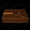 Custodia per sigari COHIBA Humidor Portasigari in pelle marrone Foderato in legno di cedro da viaggio con umidificatore Accessori per sigari9562823