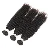 Säljer 10A Virgin Brasilian Curly Hair Weave 3 Bunds obearbetade brasilianska Remy Human Hair Weave Extensions Natural Black C3339671