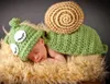 Süße Neugeborene Fotografie Requisiten Hut Kostüm handgemachte Baby Cartoon Tier Schnecke Kostüme Junge Mädchen Foto Kleidung Wolle Strickmütze Mütze Outfit