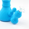 Hookahs Bägare Base Silicone Bongs Water Pipes 3 Filtrering Filter Bowl Oil Dab Rig för rökning med glasskål