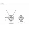 Crystals From Swarovski Round Pendant Necklace Stud Earrings Set For Women 2018 Jewelry Set Mother'S Gift