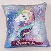 Utskriftskuddar Fall Mermaid Sequins Pillow Cover Sofa Nap Kudde Skydd Heminredning 14 stilar C4126