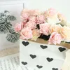 7 stks/partij Decor Rose Kunstbloemen Zijden Bloemen Bloemen Latex Real Touch Rose Bruidsboeket Home Party Design Bloemen