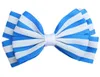 3.5 "Leuke kleurrijke streepprint Small Bow Kids Baby Meisjes Haarclips Haarspelden Bruiltes Haaraccessoires Geschenken