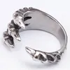 TrustyLan New US Size 7-12 Punk Rock Stainless Steel Mens Biker Rings Vintage Gothic Jewelry Silver Color Dragon Claw Ring Men220K