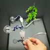 2019New crooked suction nozzle, wire glass, bubble glass, boiler set glass bong water pipe Titanium nail grinder, Glass Bubblers For Smoking