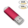 Оптовые 100 шт. Прямоугольник USB Flash Drives 8 ГБ флэш -ручки высокоскоростной память