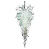 Lampes Art Moderne Lustres Printemps Vert et blanc 100% Verre Soufflé Lustre Éclairages LED Grands luminaires