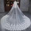 3 Meter White Cathedral Wedding Veils Long Lace Edge Bridal Veil with Comb Ivory Wedding Accessories Bride Mantilla Wedding Veil