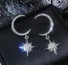 Stile caldo Personalità orecchini pendenti con luna da donna in argento 925 chiodi temperamento coreano vendite di moda joker stile lungo