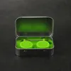 4 I 1 Tin Silicone Storage Kit Set med 2st 5 ml Silicon Wax Container Oil Jar Base Silver Dabber Tool Metal Box Case Portable
