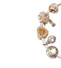 New 925 Silver Diamonds Rose Gold Woman Bracelet Fits European Pandor Jewelry Charm Bracelets Valentine's Day Gift Free Shipping FI9D