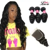 Peruvian Human hair Loose Wave Bundles With 4X4 Closure 3/4 Bundles Peruvian Hair Weave Unprocessed Human Hair Bundles With Closure