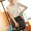 Fashion Summer New Women's Chiffon Shirt Lace top Beading Embroidery o-neck Women's Blouses Plus Size Blouse S-4XL