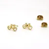 وصول جديد أقراط دراجات صغيرة من الفولاذ المقاوم للصدأ حاشية ذهبية للدراجة الرياضية الأذن