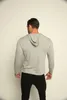 Hommes GYM Fitness Hoodies Couleur Unie À Capuche Athlétique Casual Sports Sweats Tops Manches Longues1