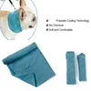 منشفة التبريد الجليدية باندانا للحيوانات الأليفة Dog Cat Darf Summer Treasable Towel Wrap Blue Bows Bows in Retail Back Wx9-740