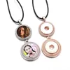 Colares pingentes para sublimação círculo Duplo colares mulheres pingente botão de impressão de transferência de impressão em branco quente em branco