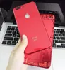 Para o iphone 6 6 s 7 plus habitação de volta ao iphone 8 estilo de vidro de metal full red tampa traseira com chaves laterais como 8 +