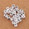 Weißer Würfel, 26 Alphabet-Buchstaben, Acryl-Abstandshalter, lose Perlen, 1000 Stück/Los, 7 x 7 mm, Schmuck L3028