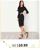 Sheinside marine perles gaine perlée robe crayon trois quarts manches fermeture éclair robe 2018 hiver femmes bureau dames robe