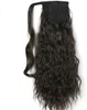 Nuevo Llega Brasileño Virgen Humana Remy Maíz Extensiones de Cabello de Cola de Caballo Rizado Clip Ins Postizos de Cola de Caballo Natral Color Negro 140g un paquete