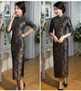 Panie Długie sukienki Vestido De Festa Retro Jacquard Art Noble Klasyczne Kobiety Dress Mandarin Vintage Wzór Wiosna Sukienka Cheongsam