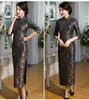 レディースロングパーティードレスvestido de Festa Retro Jacquard Art Noble Criskical Women DressマンダリンビンテージパターンスプリングドレスCheongsam