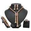 statement Jewelry Set Exquisite Dubai Gold Colorful Jewelry Set  Nigerian Wedding woman accessories Wholesale