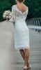 Short Sheath Lace Wedding Dresses 2019 Selling Summer Style 34 Long Sleeve Knee Length Vintage Bridal Gowns Vestidos De Noiva4512719