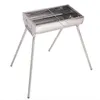 Barbecue portable Barbecue à charbon de bois pliant portable Grill en acier inoxydable Barbecue de camping sauvage Facile à transporter Jardin de pique-nique en plein air