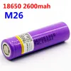 100% original battery LiitoKala M26 18650 2600mah 10A 2500 li-ion rechargeable power safe for ecig/scooter