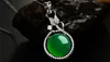 Yhamni Fashion Real 925 Sterling Silver Jewelry Natural Gem Crystal Malay Green Pendants Halsband Charms smycken Gift D360291G