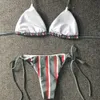 2018 Moda Sıcak Satış Bikini Set Mayo Kadınlar Seksi Mayo Push Up Yüzmek Bikini Çizgili Kayış Yaz Mayo