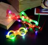 Glow Sunglass Chlidren Yetişkinler Noel Cadılar Bayramı Panjur Shades LED Işık Yanıp Sönen Göz Kırpma Gözlük Güneş Gözlüğü Parti atmosferi Sahne Hediyesi