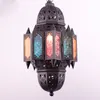 Morocco Glass Iron Pendant Lamp Mediterranean Colorful Gates Corrider Hallway Balcony Dining Room Hanging Lights