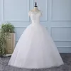 Real Photo Vintage Lace O Neck Bröllopsklänning Ärmlös 2018 Anpassad Plus Size Bröllopsklänningar Billiga Vestidos Novia