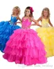 Yeni Varış Fuşya Kraliyet Mavi Sarı Kızlar Pageant Elbise Prenses Parti Kupaka Balo Elbise Kısa Kız için Güzel Elbise Küçük Çocuk Için