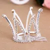 New Hot Mini Girls Rhinestone Crown Bridal Tiara Hair Comb Pin för bröllopsfest Gratis frakt