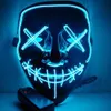 EL Wire Teschio Fantasma Maschera Fessura Bocca Luce Flash Incandescente LED Maschera Halloween Cosplay Led Maschera Maschere per feste in maschera Smorfia Maschere horror