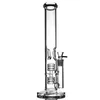 narghilè Piattaforme petrolifere bong in vetro Twin Cage Junior bong pipa ad acqua tubi per fumare 14,5 "di altezza 5 mm di spessore