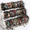 Wholesale Bulk Mix Styles Metal Leather Cuff skull punk rock sport Bracelets Men's Women's Jewelry Party Gifts