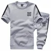 Män Active Suit Sweatshirts Brand Clothing Sommarpassar Kort TrackSuit Baseball Sweat Suit Gray Homme M-5XL