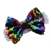 Newest Lovely Baby Girls Big Paillette Bow Headbands Kids Christmas Stripe Poka Dot Head bands Sequins Bowknot Bunny Hair Accessories A9183