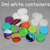 Witte waxcontainers siliconen doos 3ml siliconen container non-stick food grade jars dab opslag jar oliekehouder voor vaporizer vape rigs