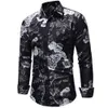 2018 패션 브랜드 남성 긴 슬리브 하와이 셔츠 여름 캐주얼 옷 남성용 꽃 셔츠 xxxl camisa masculina3291