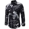 2018 marca de moda dos homens manga longa camisa havaiana verão roupas casuais camisas florais para homens xxxl masculina3291