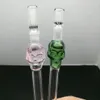 Pipes à fumée Hookah Bong Glass Rig Oil Water Bongs Buse d'aspiration en verre tête de mort colorée
